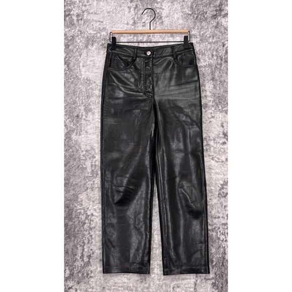Aritzia Pants 4 Womens Wilfred Melina Faux Leather Straight Cropped Leg - Picture 1 of 8
